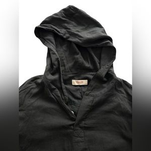 Osklen black linen hoodie